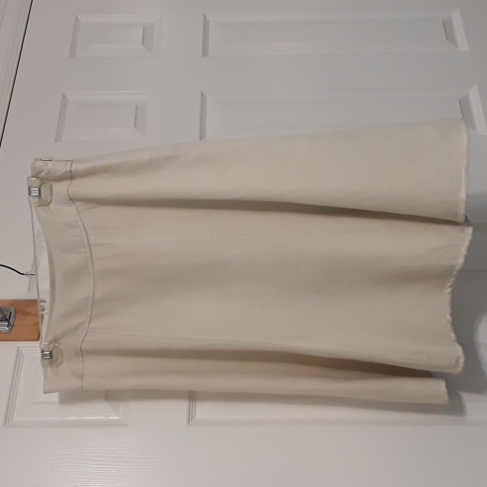 Cream linen A-line skirt